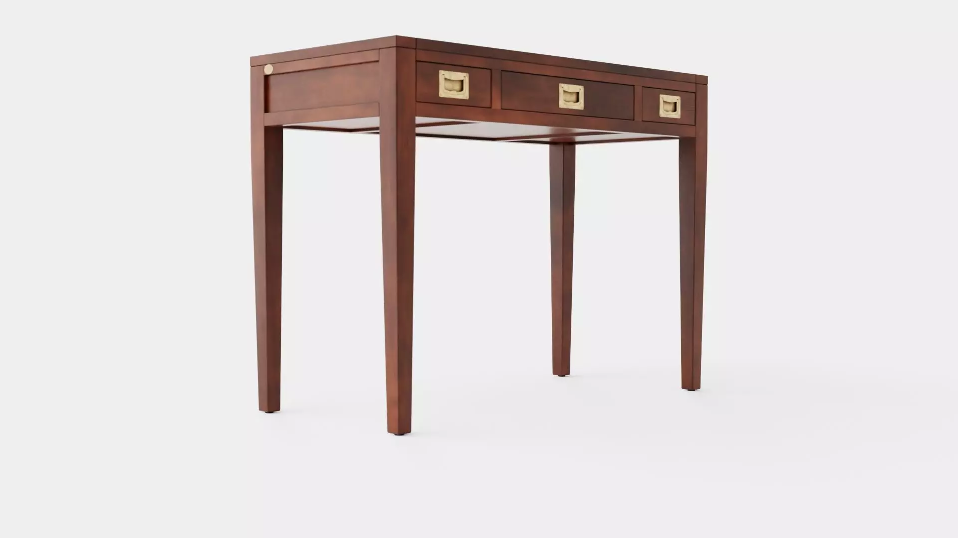Pocasset desk-console table rich brown Low-poly 3D model_0