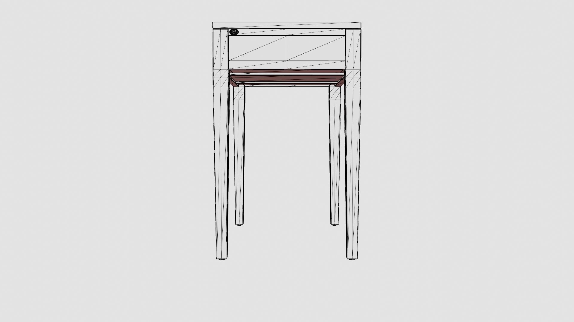 Pocasset desk-console table rich brown Low-poly 3D model_8