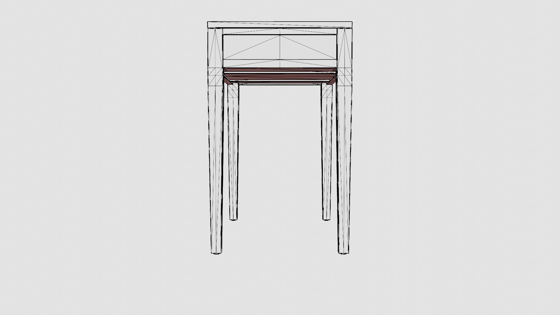 Pocasset desk-console table English Low-poly 3D model_8