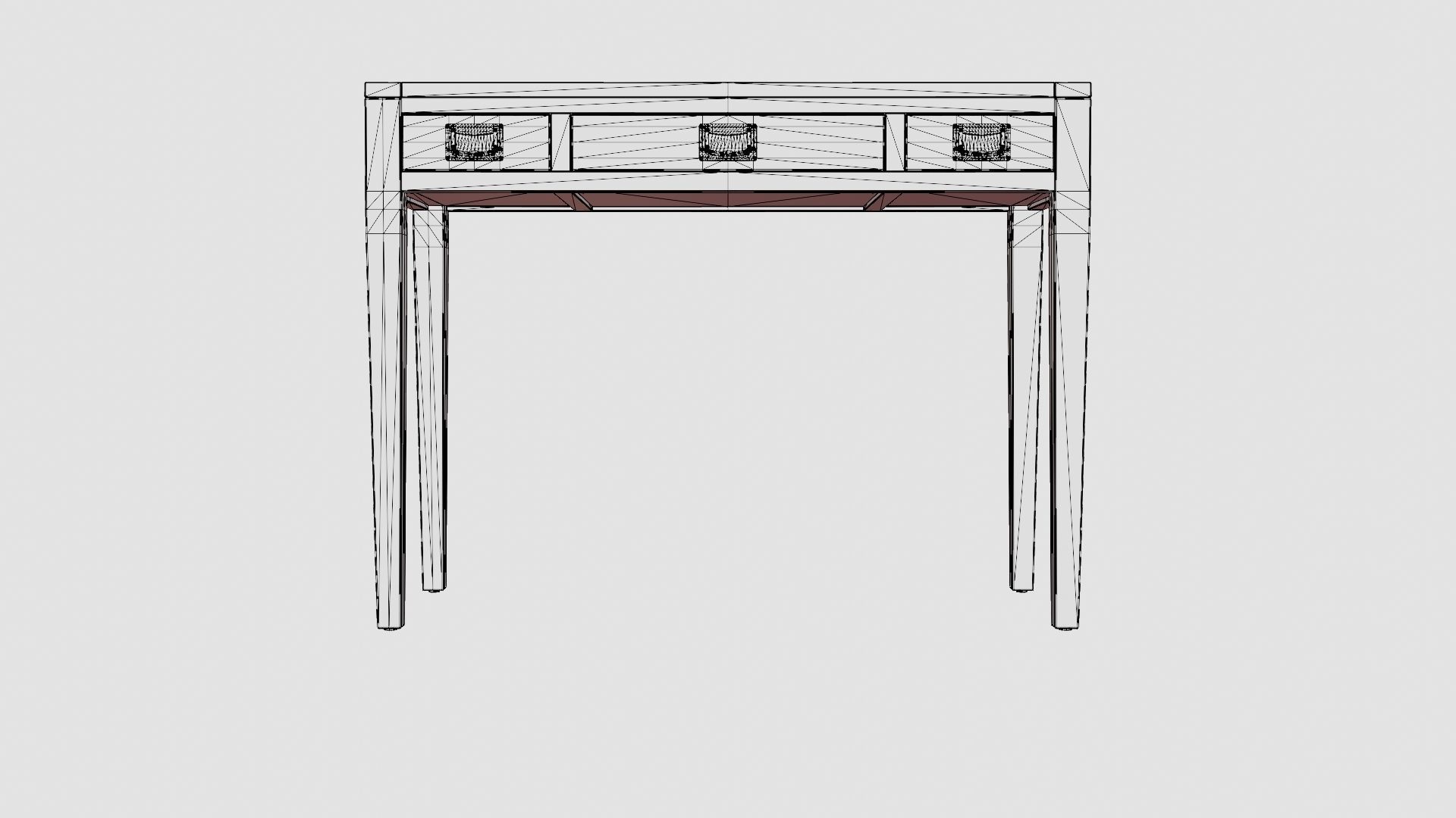 Pocasset desk-console table English Low-poly 3D model_6