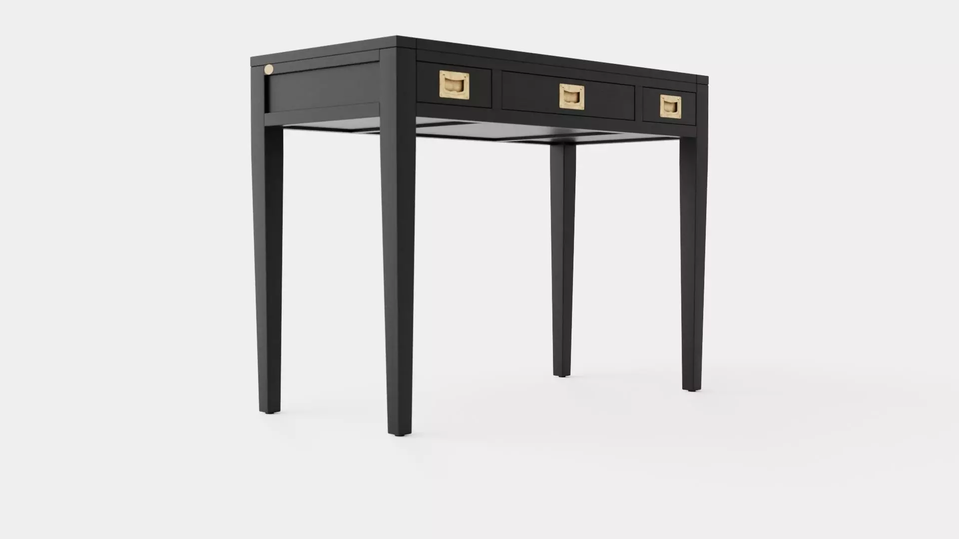 Pocasset desk-console table black oak Low-poly 3D model_0
