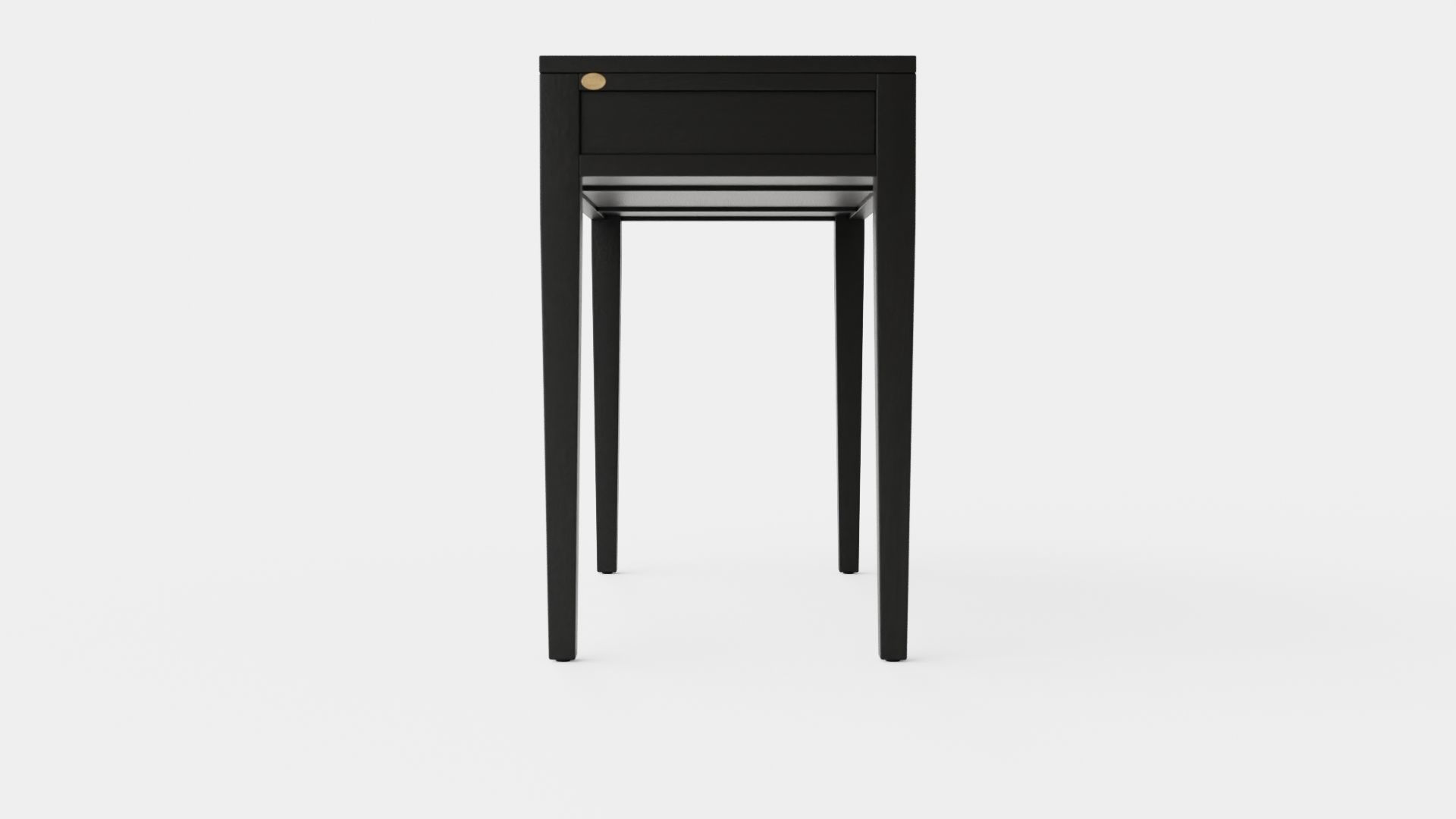 Pocasset desk-console table black oak Low-poly 3D model_2