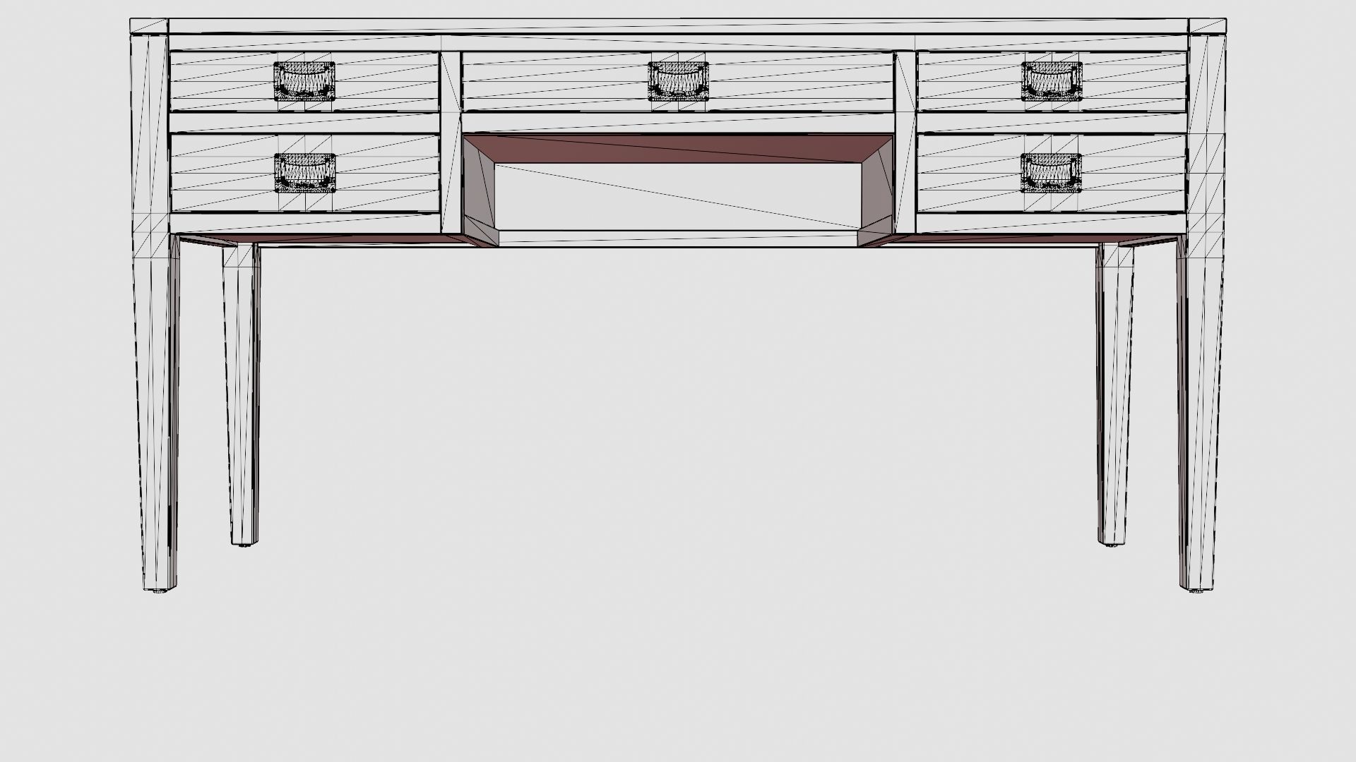 Centerville desk wenge Low-poly 3D model_6