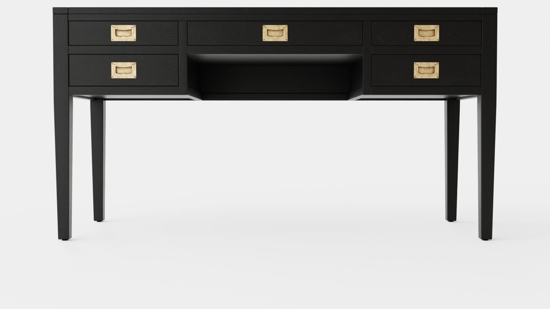 Centerville desk black Low-poly 3D model_1