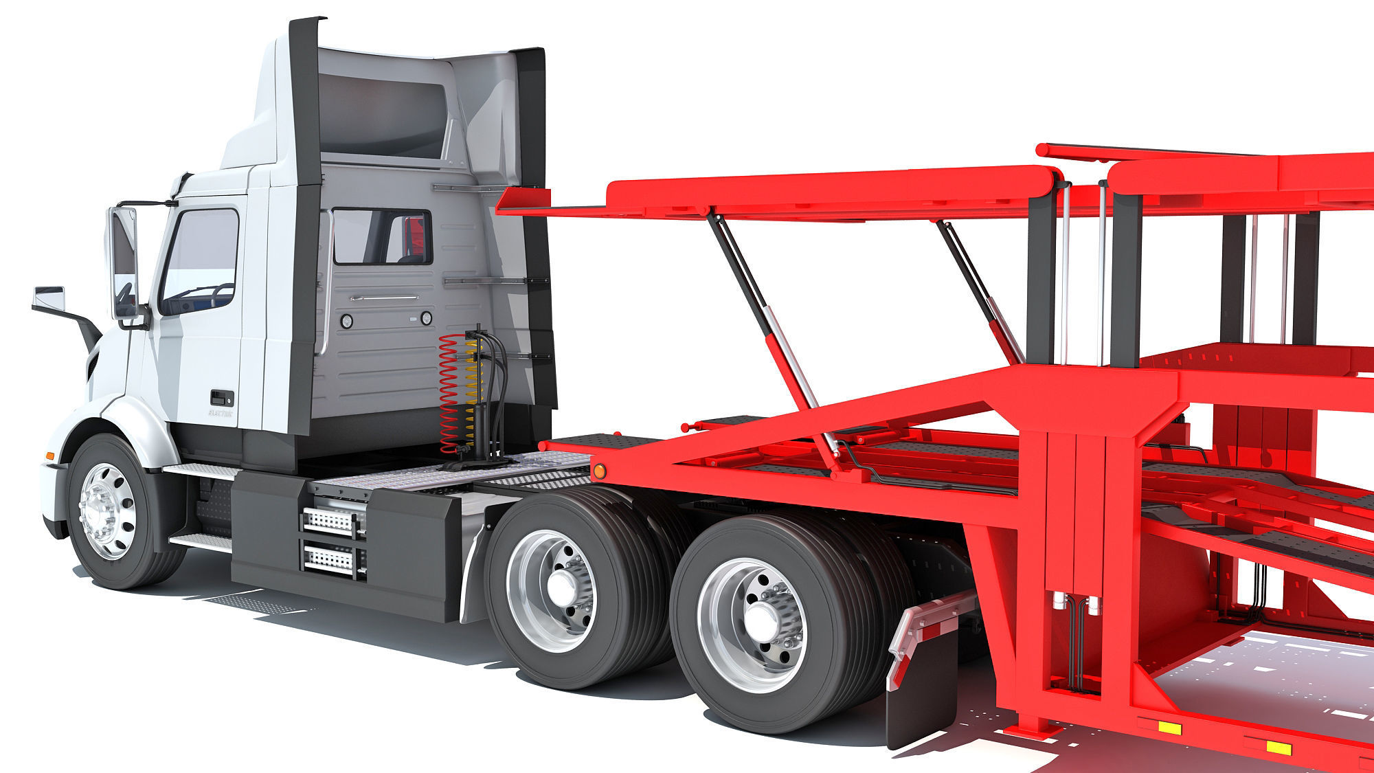 Car Carrier Semi Truck Trailer 3D model_13