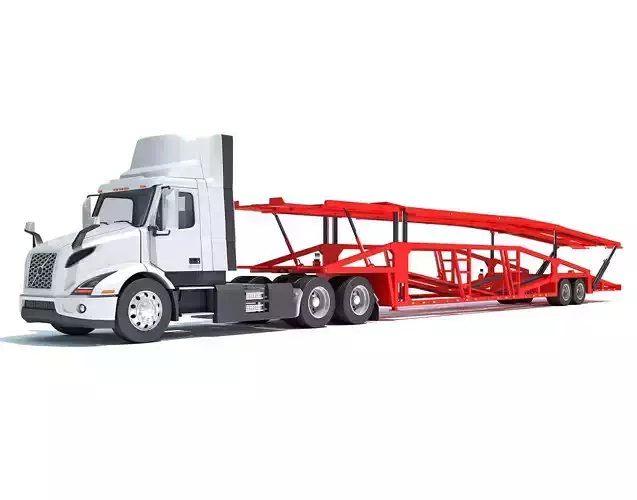 Car Carrier Semi Truck Trailer 3D model