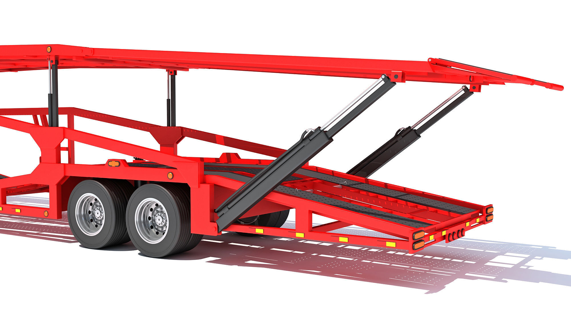 Car Carrier Semi Truck Trailer 3D model_15