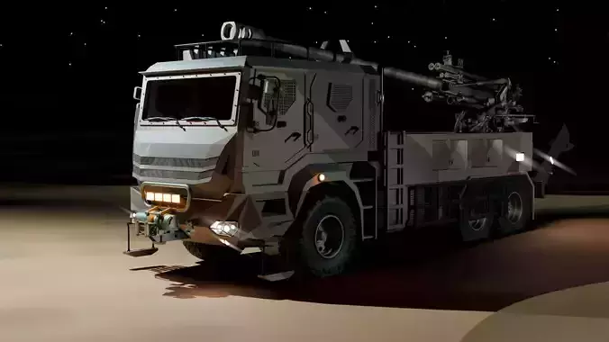 Yavuz 155 mm Truck-Mounted Howitzer 3D model