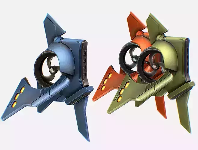 Mechanical Flying Combat Drone Space Aircraft