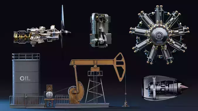 Realistic Engine and Machine - Bundle Edition 3D Model Collection