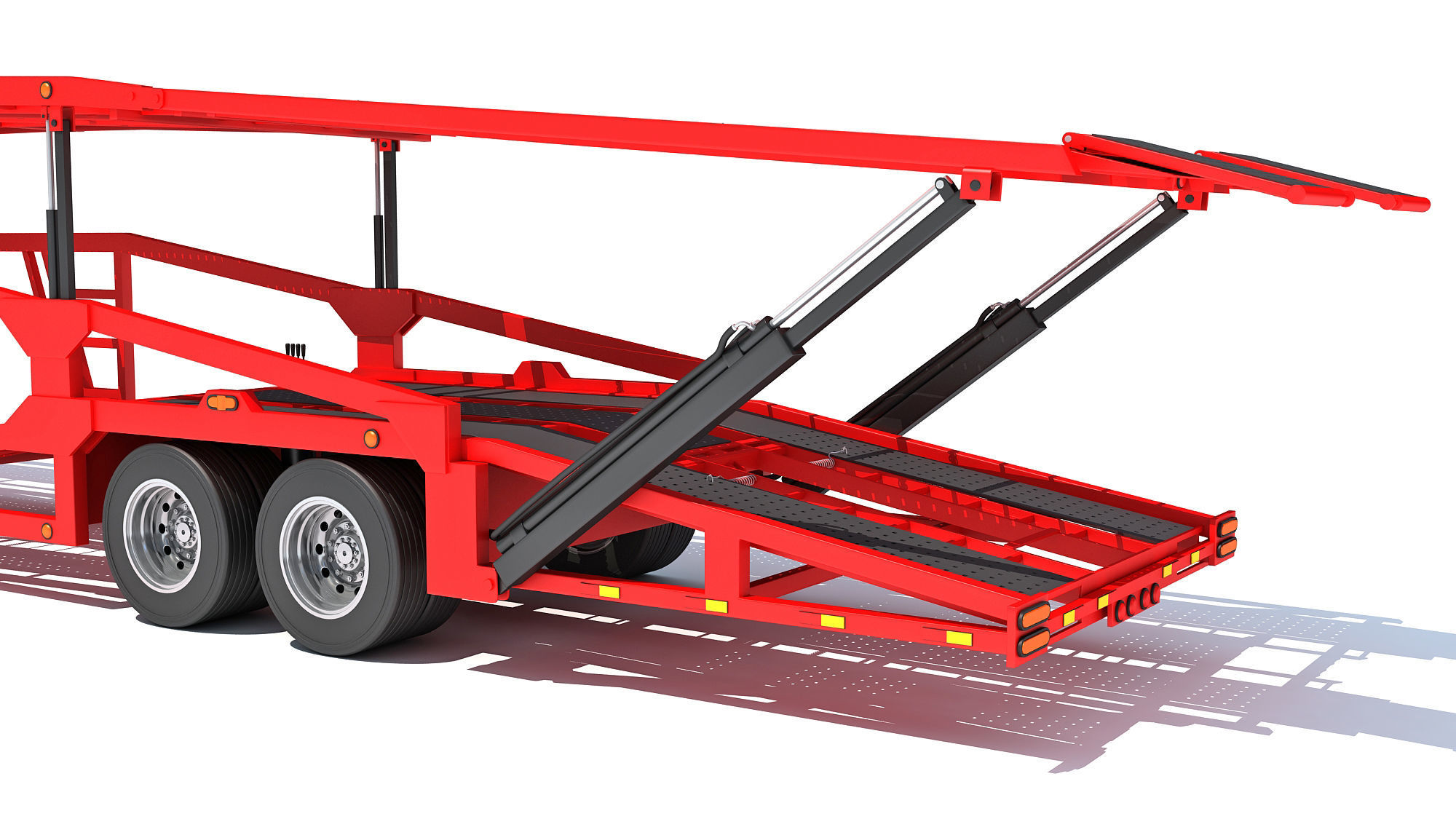 Car Transporter Semi Truck 3D model_15
