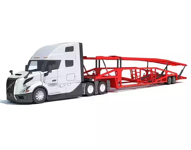 Car Transporter Semi Truck 3D model