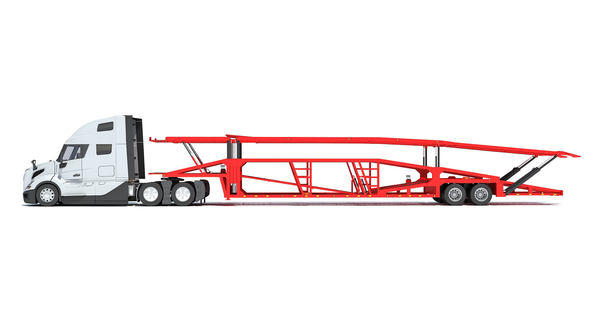 Car Transporter Semi Truck 3D model_1