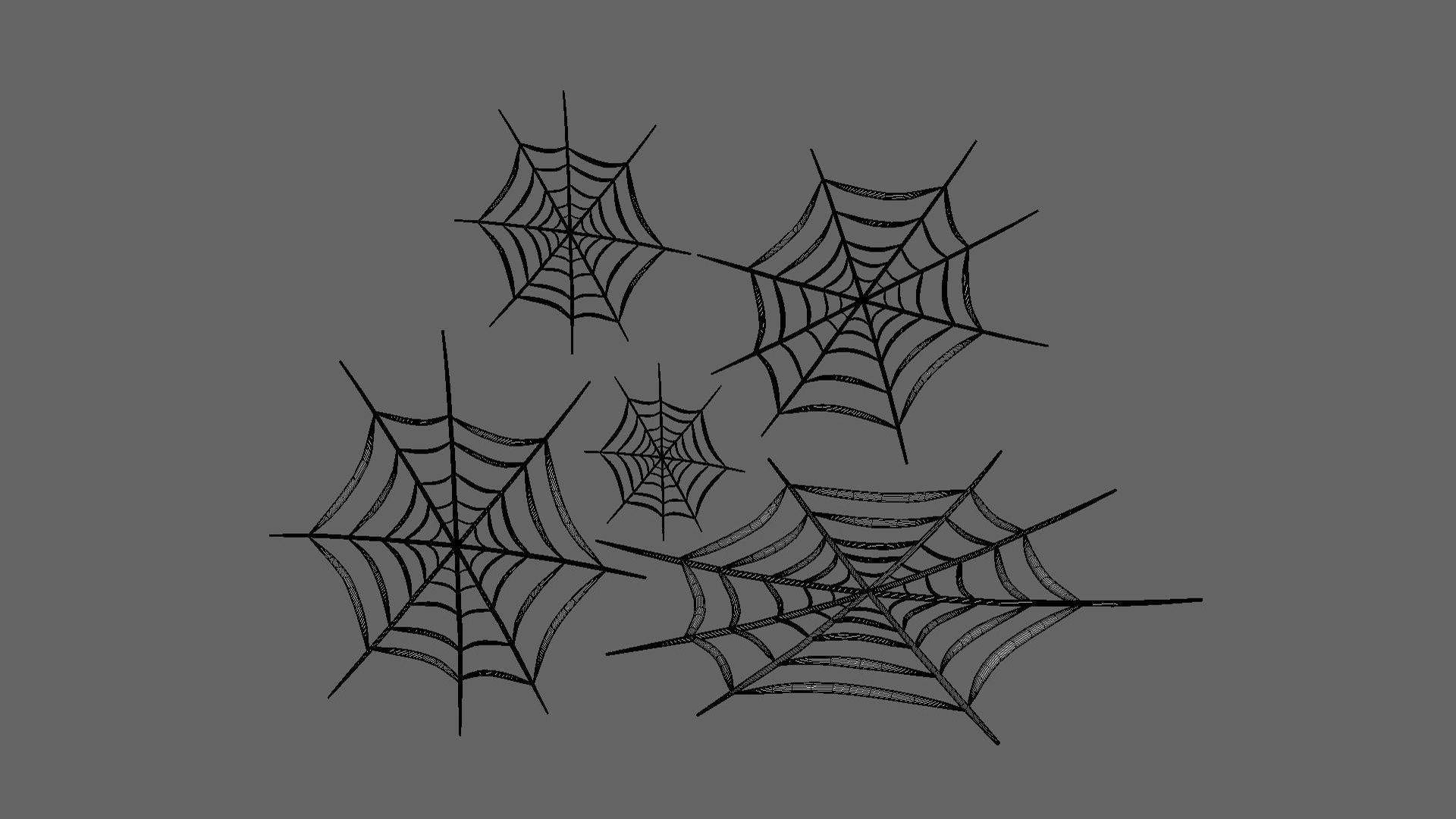 Prop108 Cobweb Low-poly 3D model_4