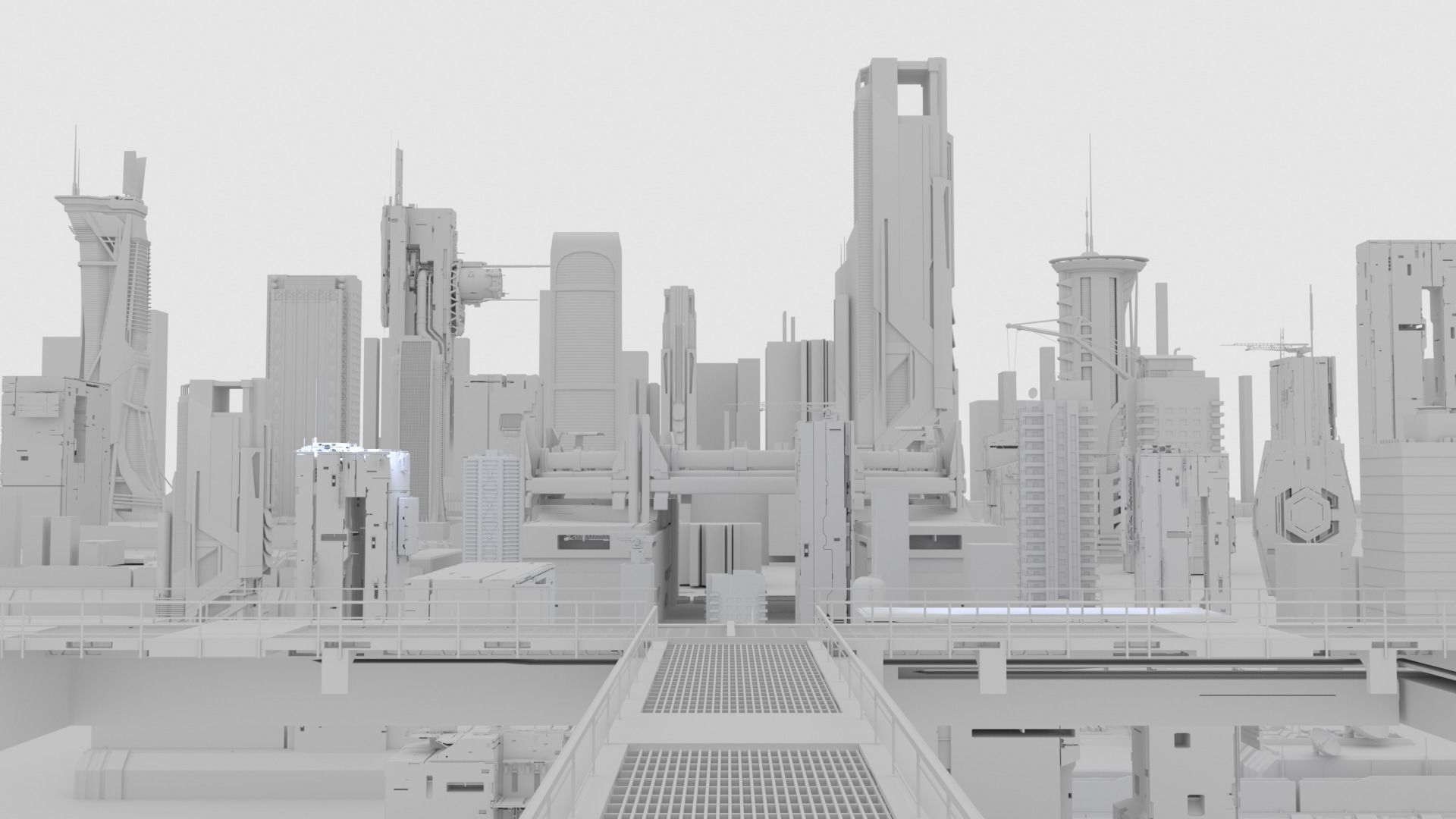Cyberpunk city cool futuristic 3D model 3D model_1