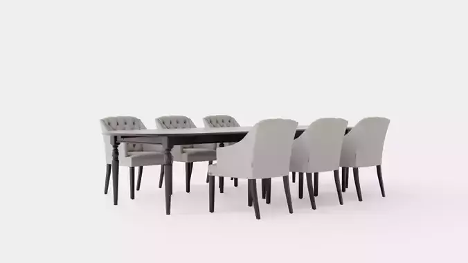 Osterville English with Delano chair sand Dining Set