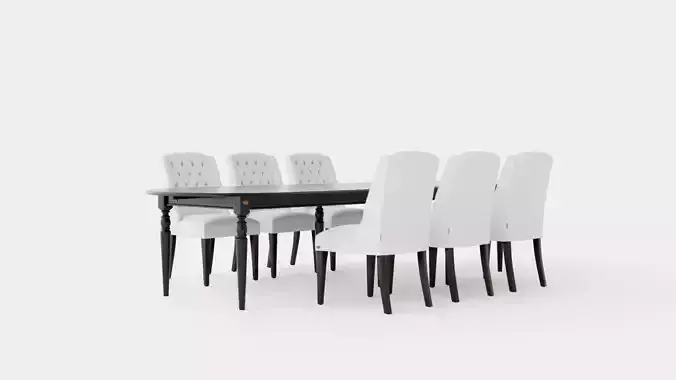 Osterville black with Venice chair white Dining Set