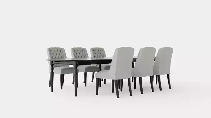 Osterville black with Venice chair sand Dining Set