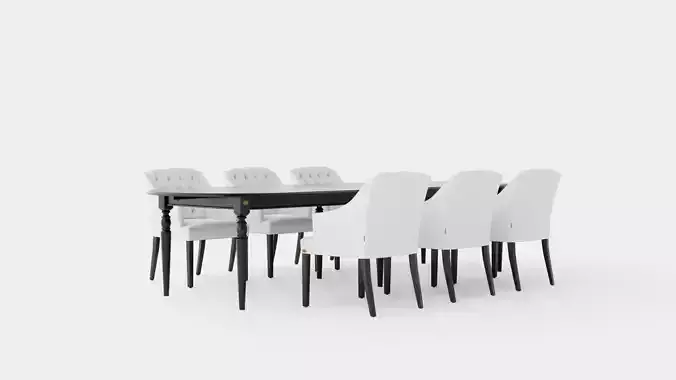 Osterville black with Delano chair white Dining Set