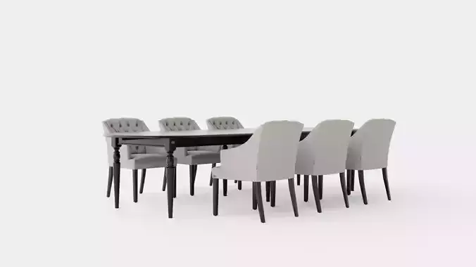 Osterville black with Delano chair sand Dining Set