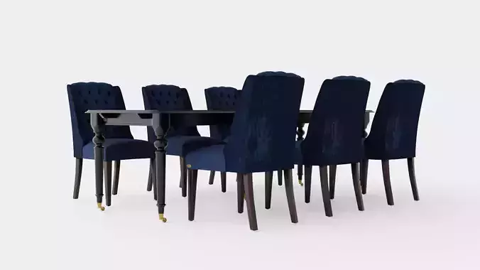 Modus black with Venice chair indigo Dining Set