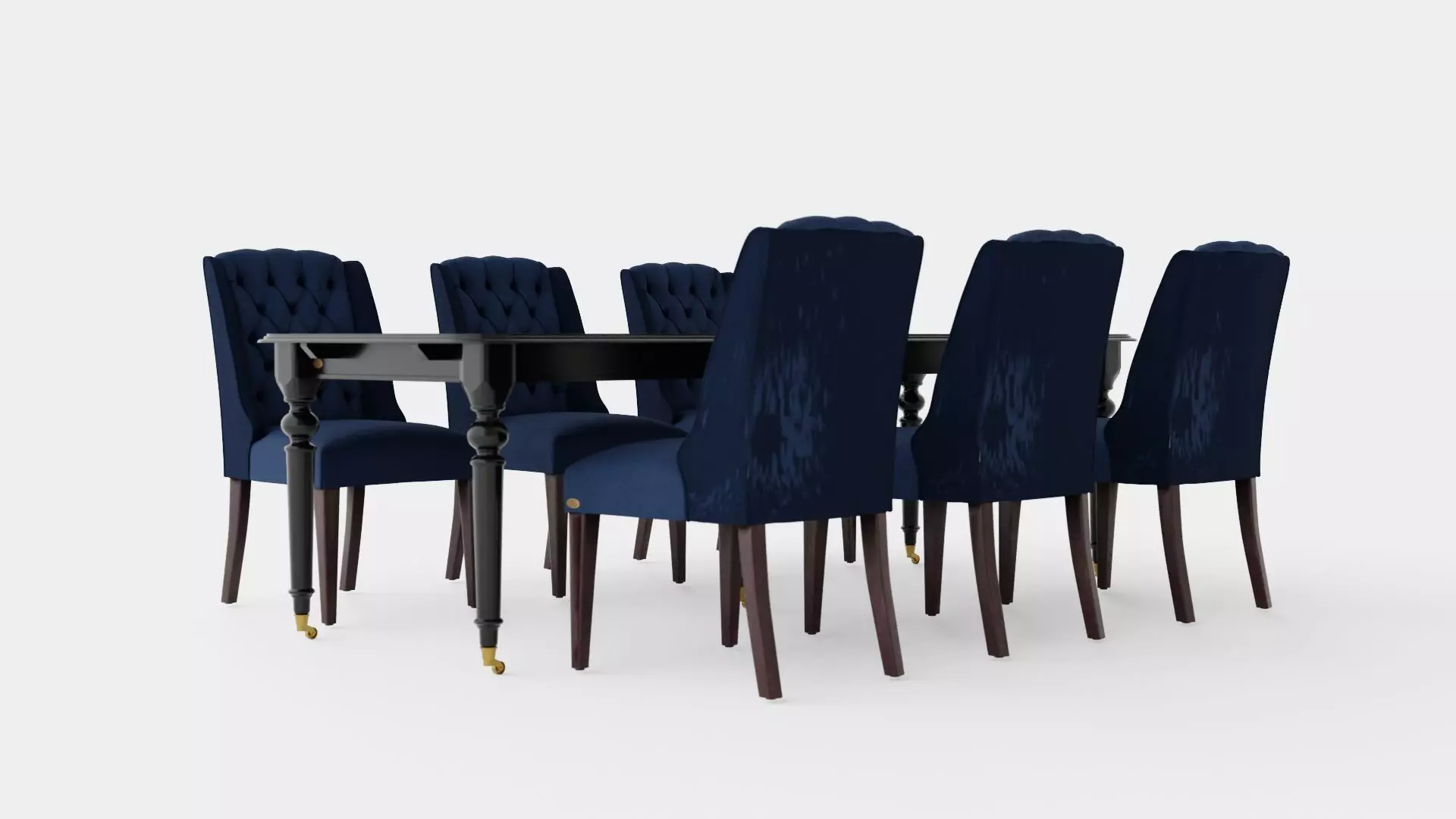Modus black with Venice chair indigo Dining Set Low-poly 3D model