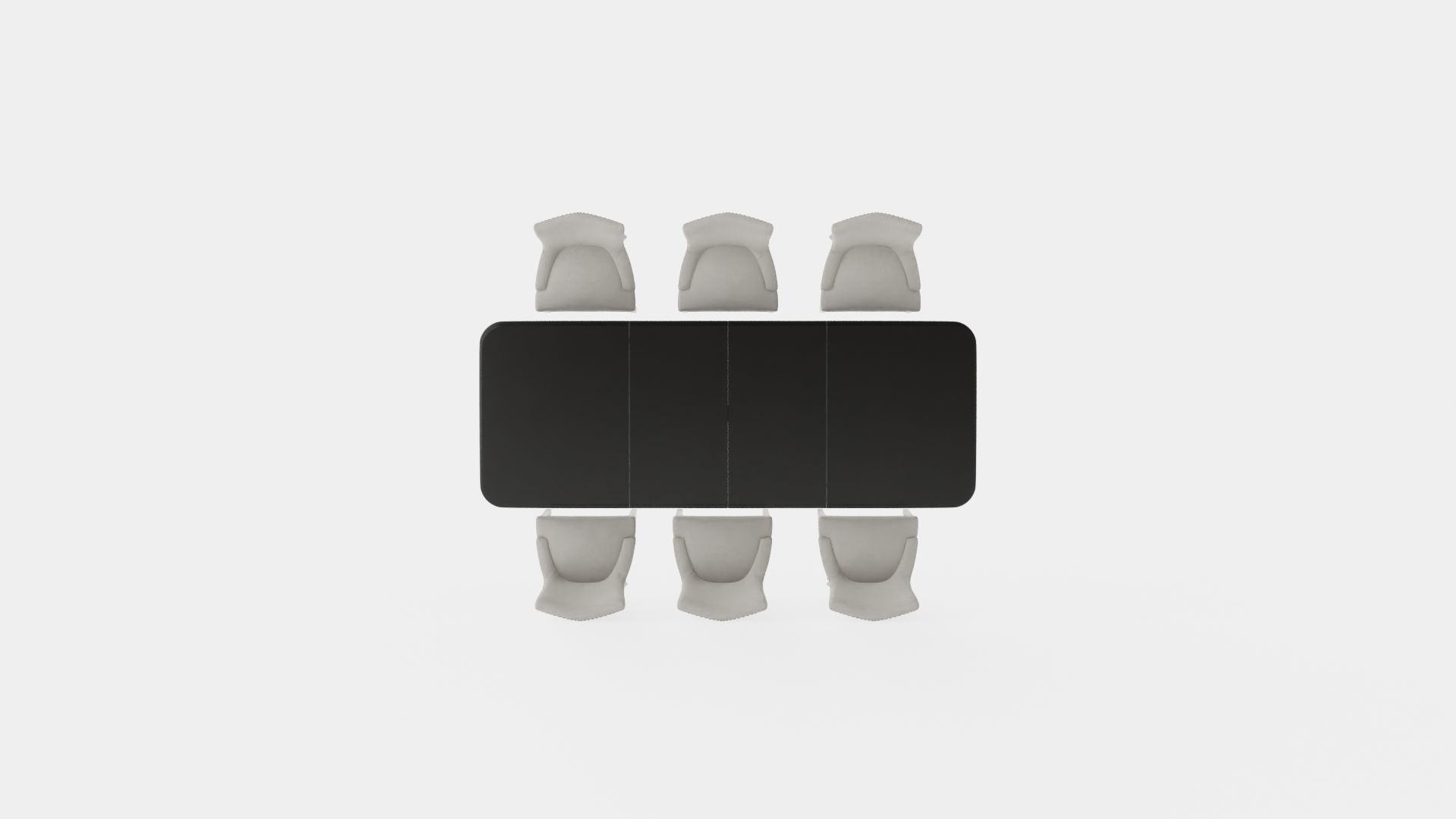 Modus black with Hudson chair sand Dining Set Low-poly 3D model_5