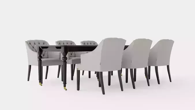Modus black with Delano chair sand Dining Set