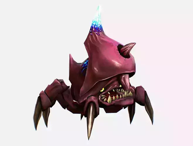 Animated Red Crab Furry Monster Turtle