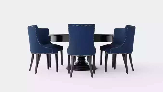 Cardiff black with Hudson chair indigo Dining Set
