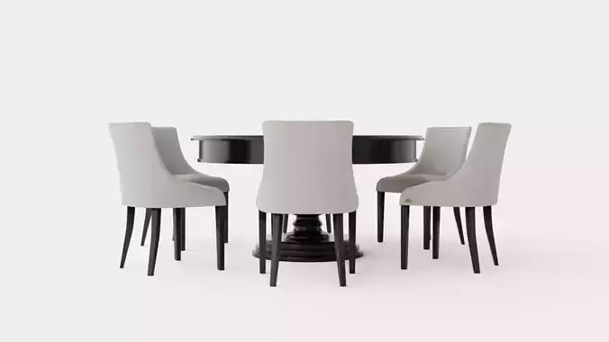 Cardiff black with Addison chair sand Dining Set