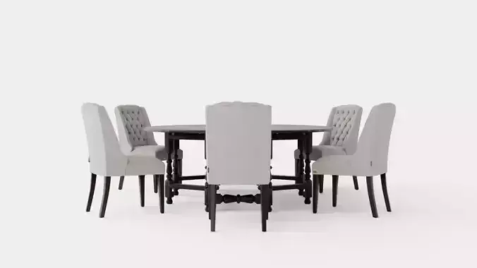 Balmoral black with Venice chair sand Dining Set