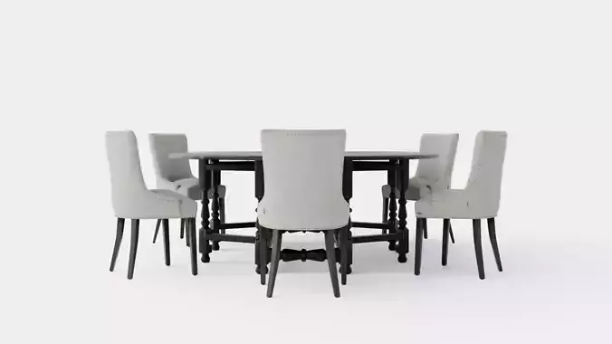 Balmoral black with Hudson chair sand Dining Set