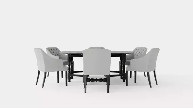 Balmoral black with Delano chair sand Dining Set