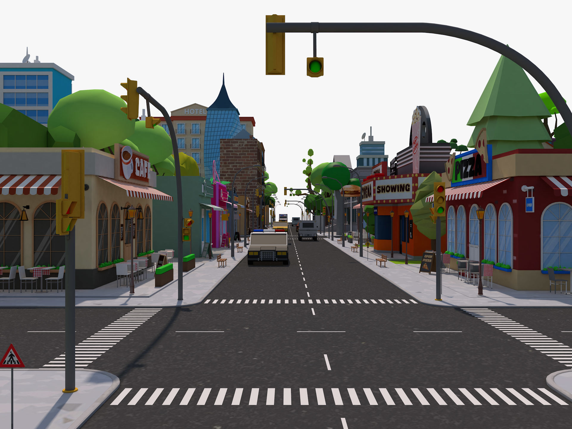 Cartoon City 3D model_7