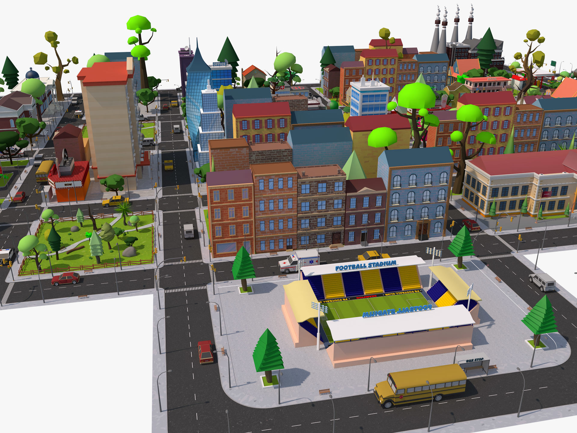 Cartoon City 3D model_10