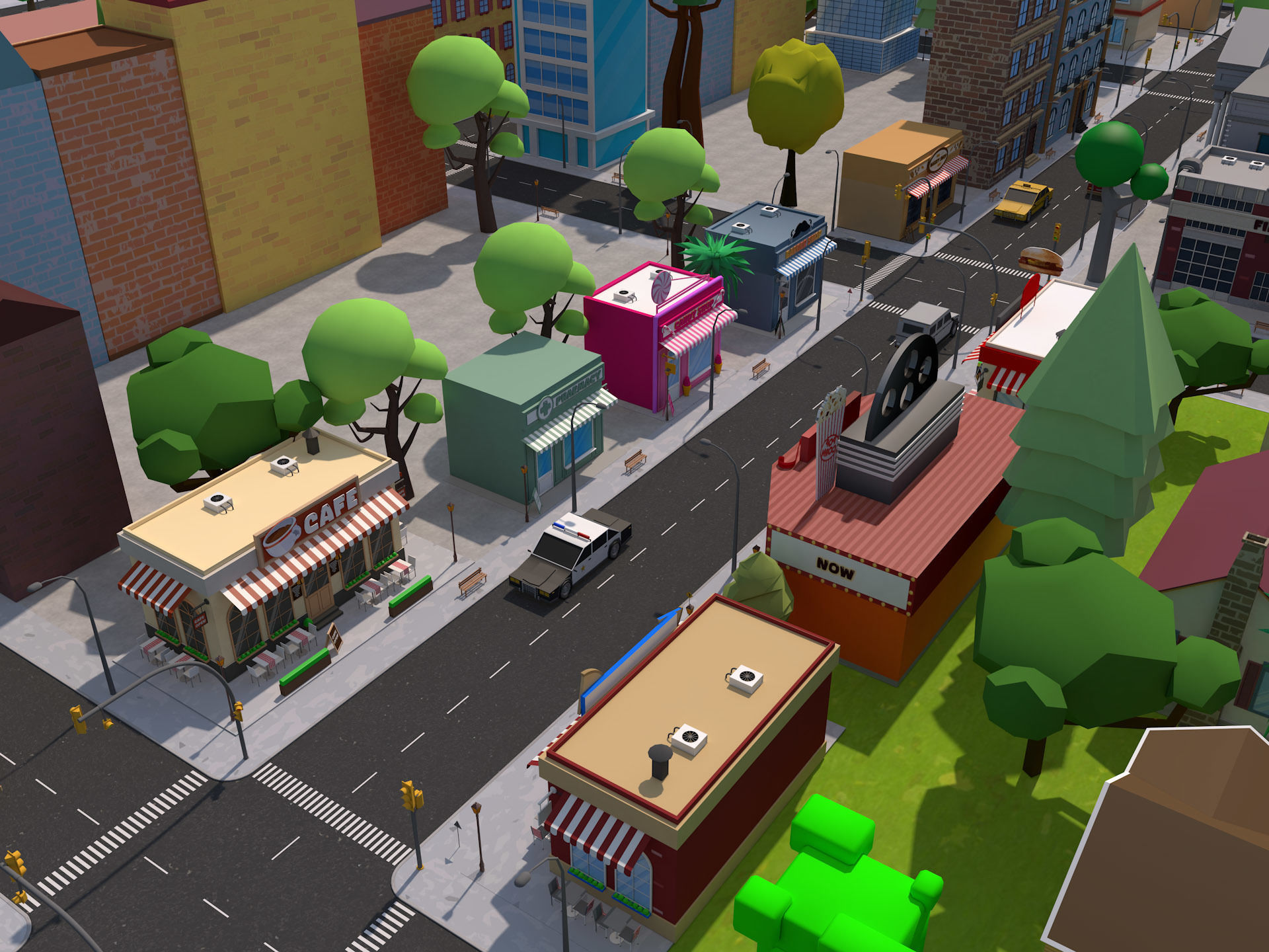 Cartoon City 3D model_9
