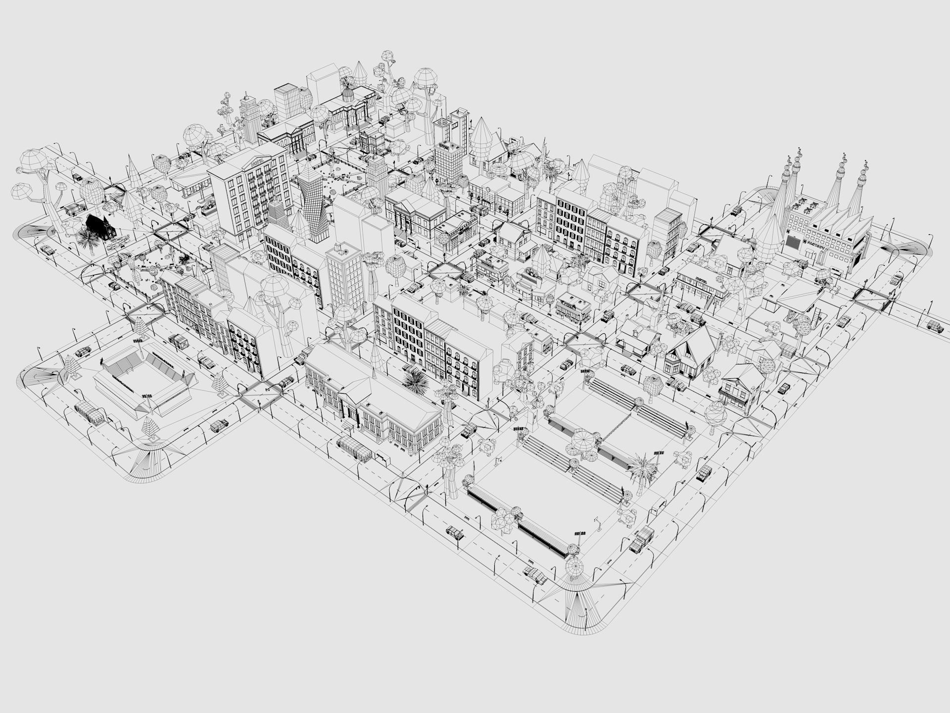 Cartoon City 3D model_26