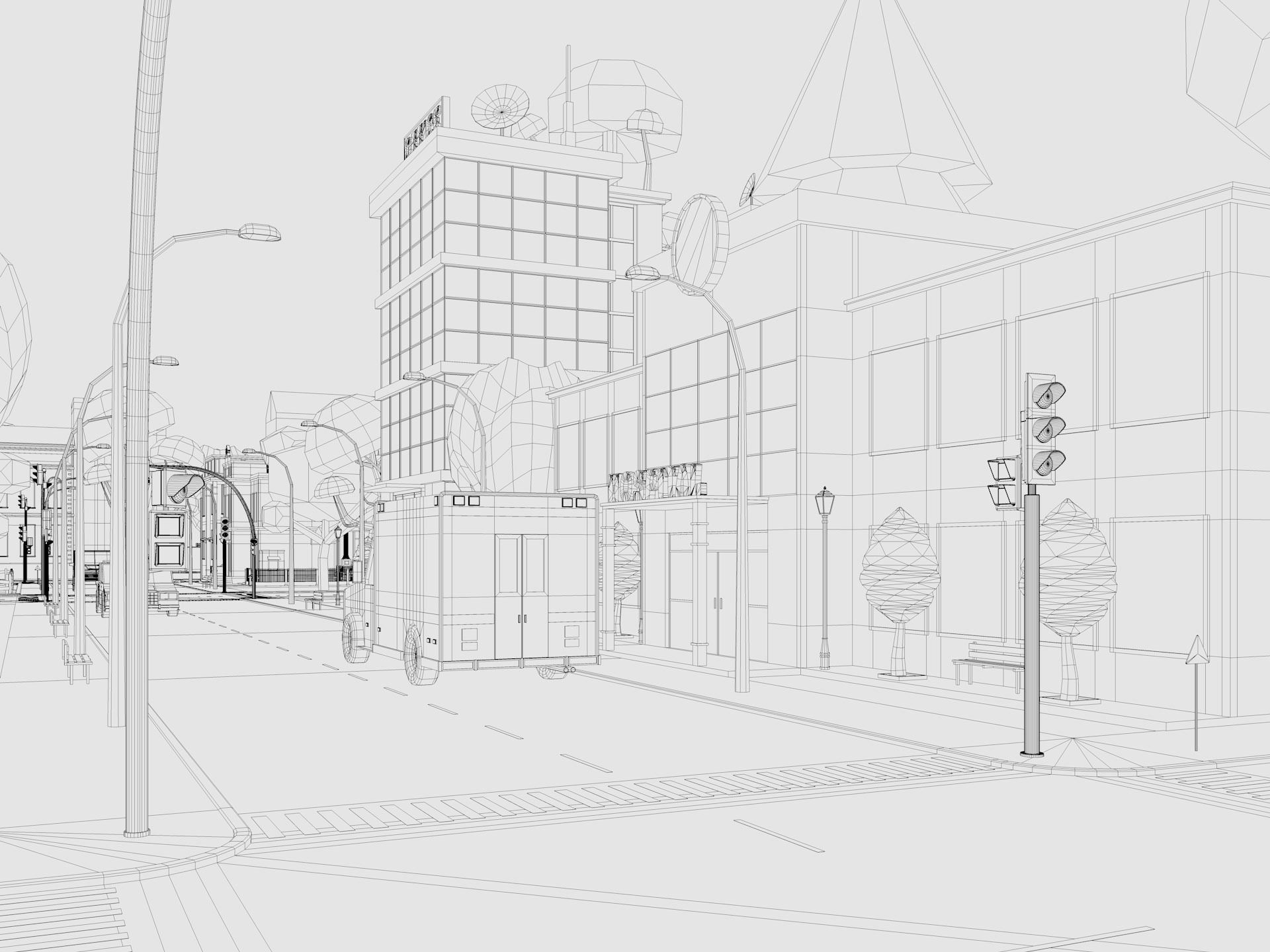 Cartoon City 3D model_35