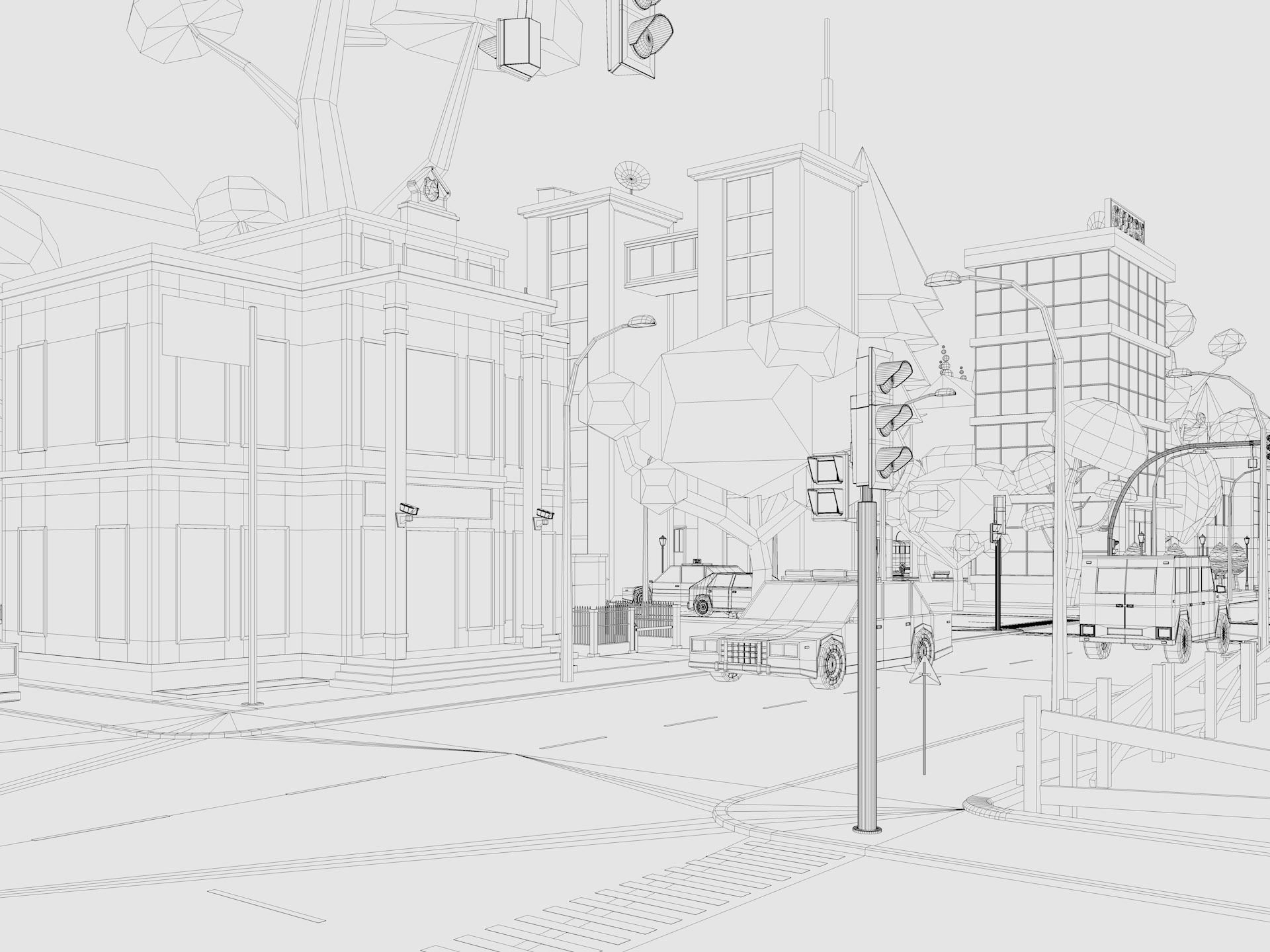 Cartoon City 3D model_34