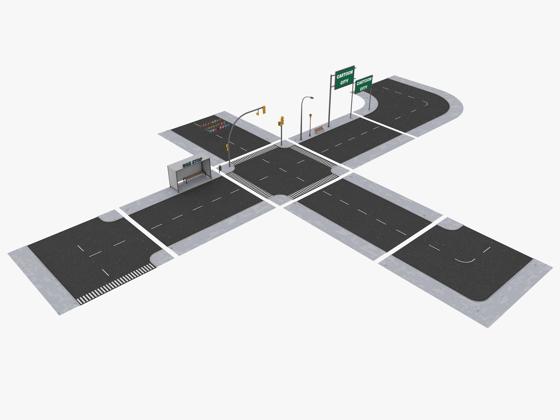 Cartoon City 3D model_22