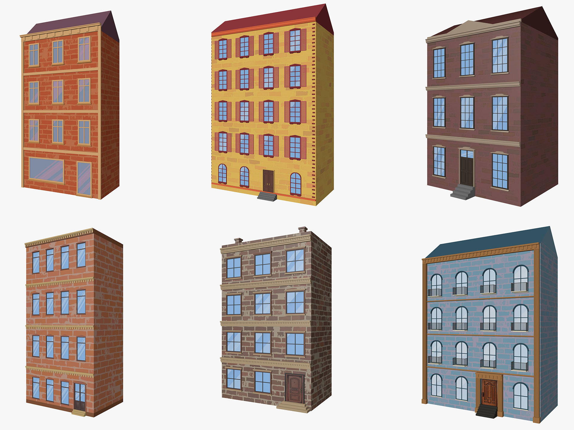 Cartoon City 3D model_21