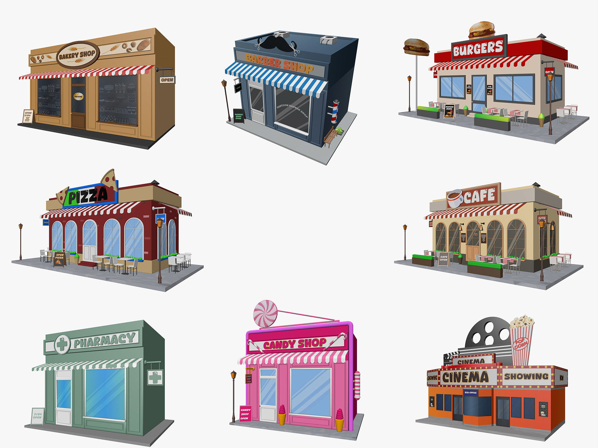 Cartoon City 3D model_19