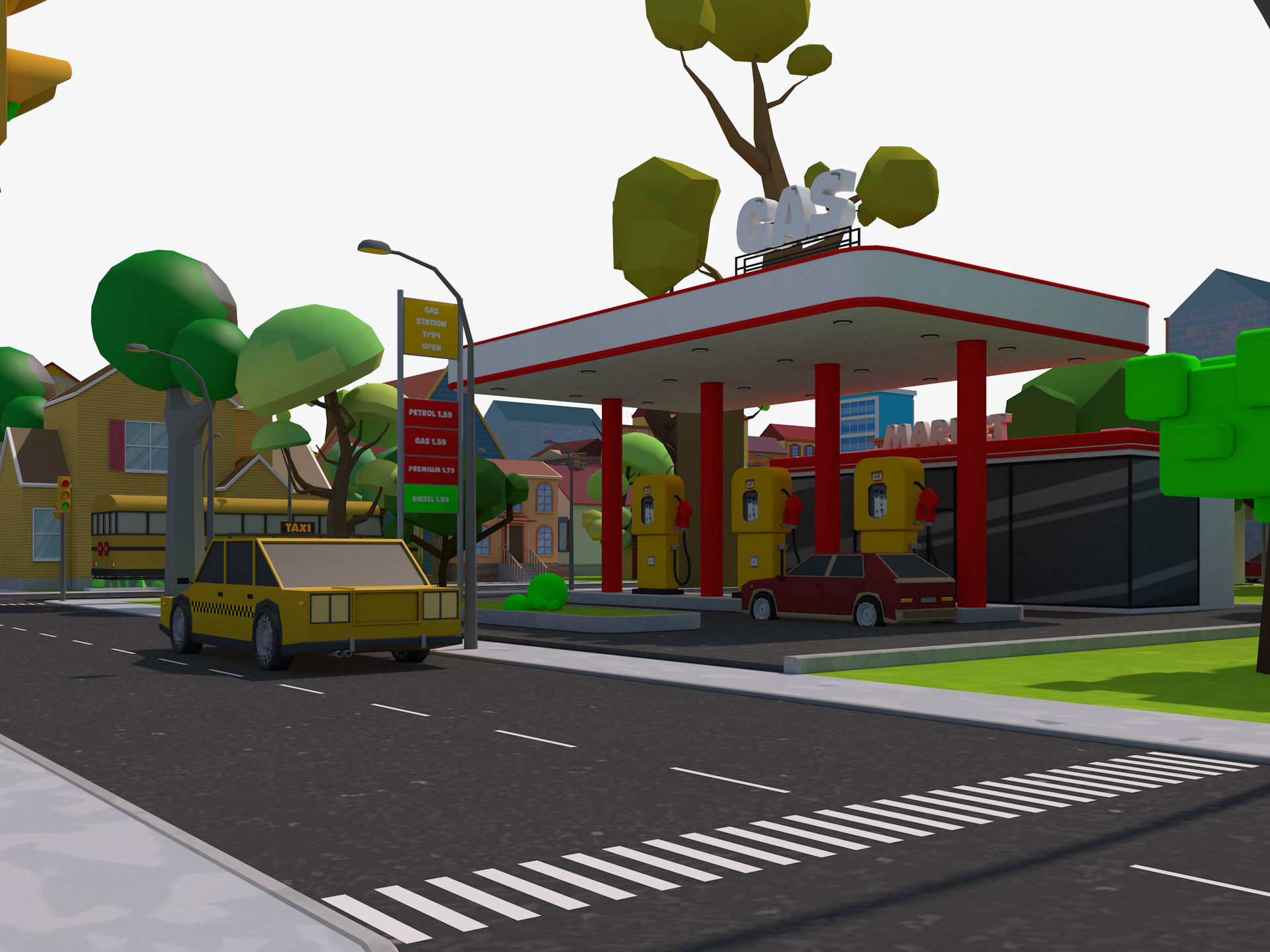 Cartoon City 3D model_16