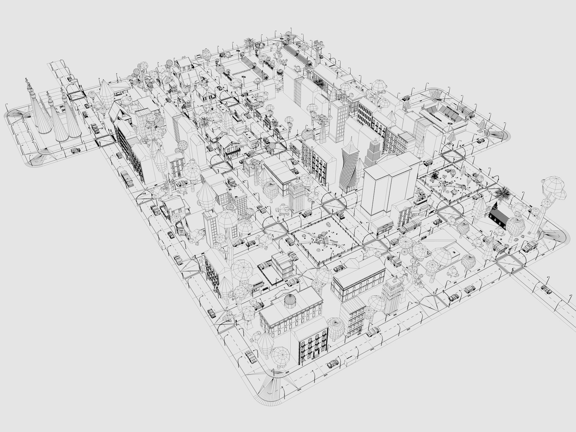 Cartoon City 3D model_28