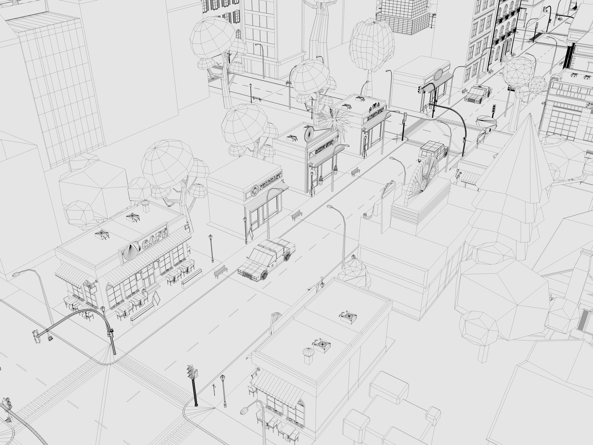 Cartoon City 3D model_32