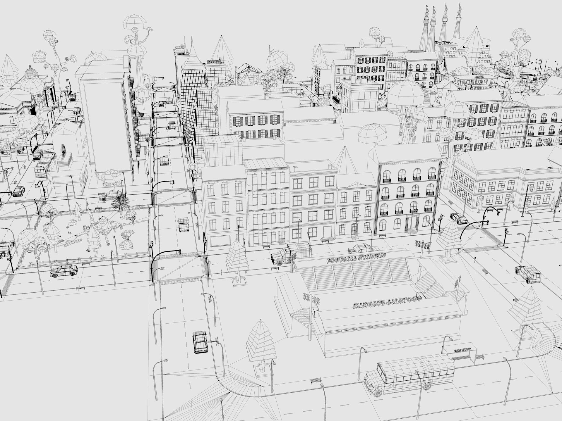 Cartoon City 3D model_33