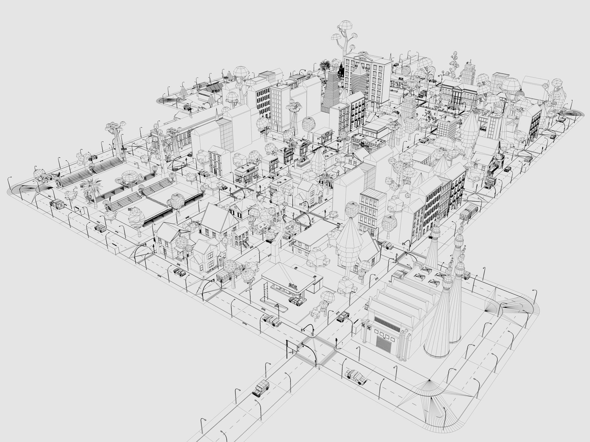 Cartoon City 3D model_29
