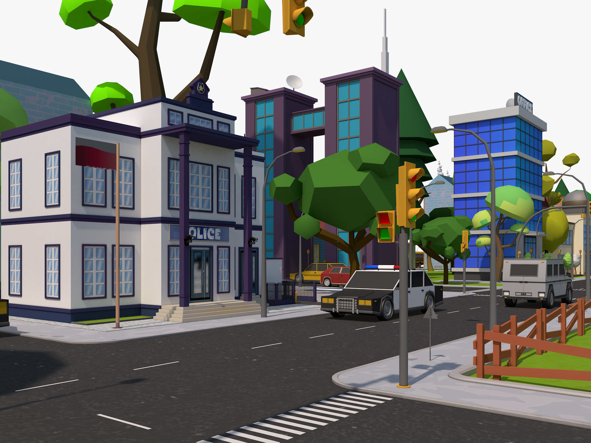 Cartoon City 3D model_14