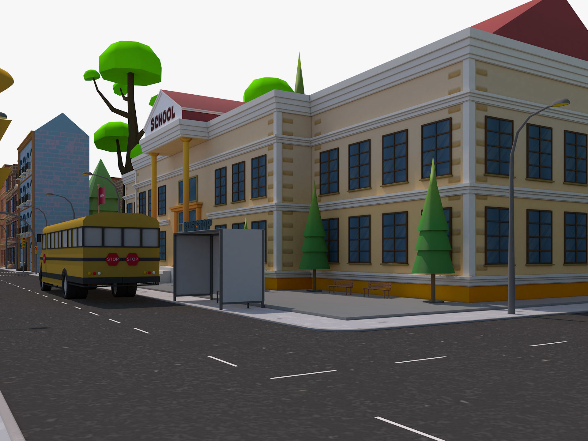 Cartoon City 3D model_17